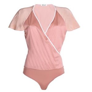 Diane Von Furstenberg Pink Ruffle Bodysuit
